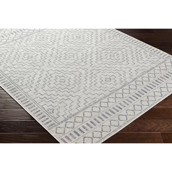 imageLivabliss Sawyer Boho Diamond Outdoor Area Rug 53quot x 7 KhakiCreamBlue