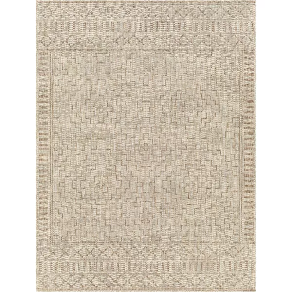 imageLivabliss Sawyer Boho Diamond Outdoor Area Rug 53quot x 7 KhakiKhaki