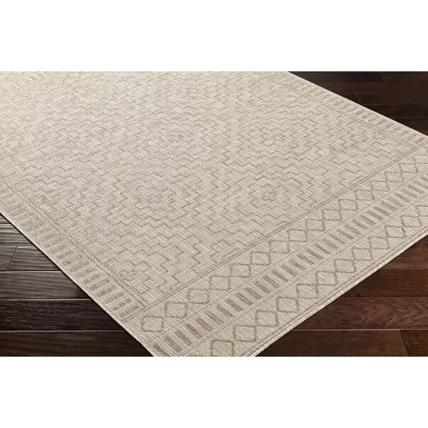 imageLivabliss Sawyer Boho Diamond Outdoor Area Rug 53quot x 7 KhakiKhaki