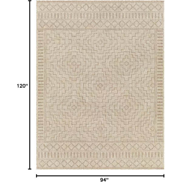 imageLivabliss Sawyer Boho Diamond Outdoor Area Rug 53quot x 7 KhakiKhaki