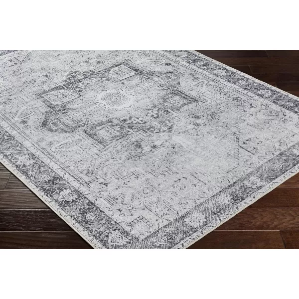 imageLivabliss Suri Vintage Washable Area Rug 53quot x 73quot Light GreyPurpleCharcoal