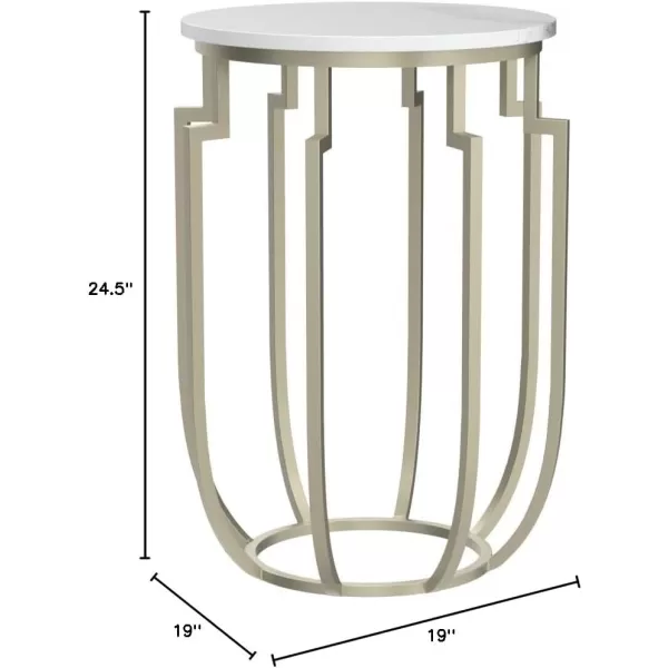 imageArtistic Weavers Gatsby Contemporary Marble End Table 25quot H W x 19quot D Champagne