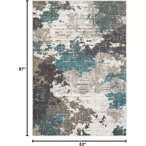 imageLivabliss Geneva Modern Abstract Area Rug53quot x 73quotTealTeal