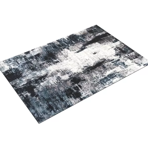 imageLivabliss Houda Modern Abstract Area Rug 53quot x 73quot Silver GrayAqua