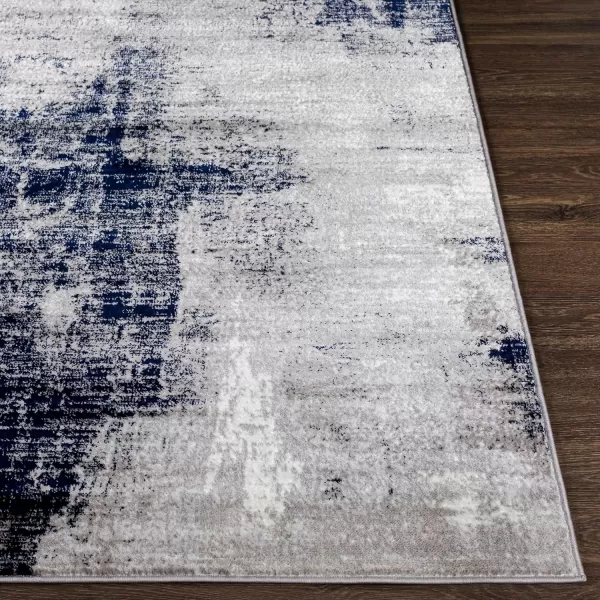 imageLivabliss Houda Modern Abstract Area Rug 53quot x 73quot Silver GrayBlackNavy