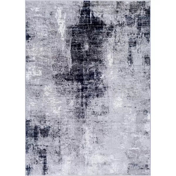 imageLivabliss Houda Modern Abstract Area Rug 53quot x 73quot Silver GrayBlackNavy