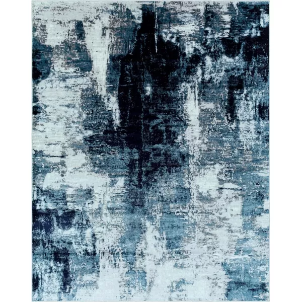 imageLivabliss Houda Modern Abstract Area Rug 53quot x 73quot Silver GrayNavyAqua