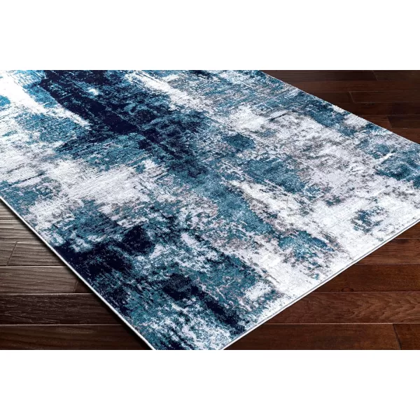 imageLivabliss Houda Modern Abstract Area Rug 53quot x 73quot Silver GrayNavyAqua