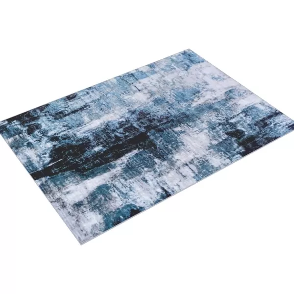 imageLivabliss Houda Modern Abstract Area Rug 53quot x 73quot Silver GrayNavyAqua