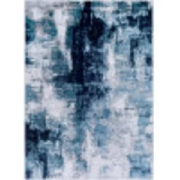 imageLivabliss Houda Modern Abstract Area Rug 53quot x 73quot Silver GrayNavyAqua