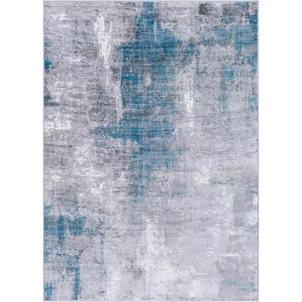 imageLivabliss Houda Modern Abstract Area Rug 53quot x 73quot Silver GrayTealSilver