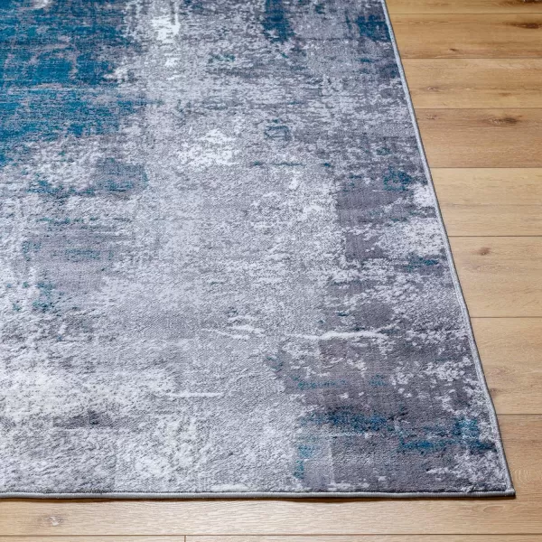 imageLivabliss Houda Modern Abstract Area Rug 53quot x 73quot Silver GrayTealSilver