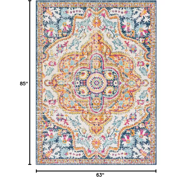 imageLivabliss Nyburg Vintage Medallion Area Rug53quot x 71quotBurnt OrangeMedium GrayBurnt OrangeMedium Gray