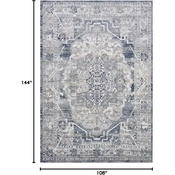 imageLivabliss Raii Vintage Textured Area Rug 53quot x 73quot TaupeNavyGrayDark Blue