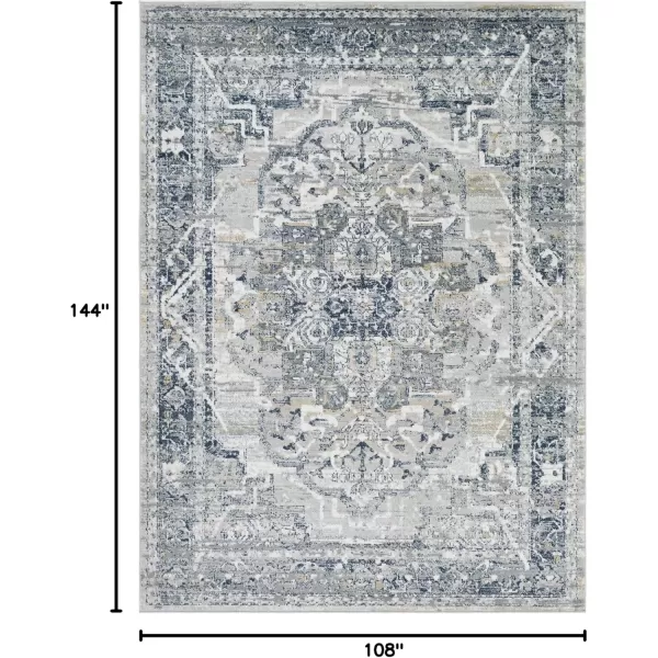 imageLivabliss Raii Vintage Textured Area Rug 53quot x 73quot TaupeNavyTaupeNavy