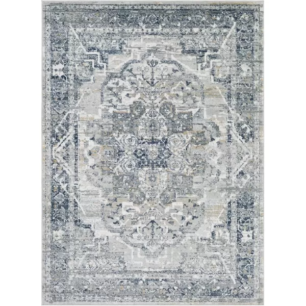 imageLivabliss Raii Vintage Textured Area Rug 53quot x 73quot TaupeNavyTaupeNavy