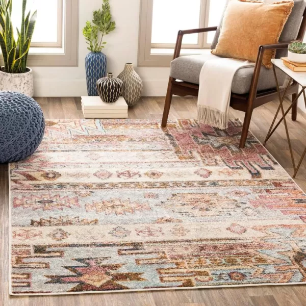 imageLivabliss Ashens Rustic Area Rug53quot x 73quotDenimBeige