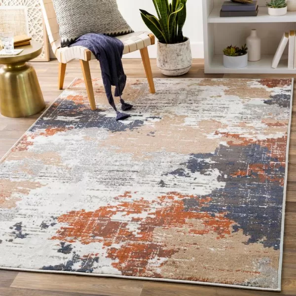 imageLivabliss Geneva Modern Abstract Area Rug53quot x 73quotTealTerracotta