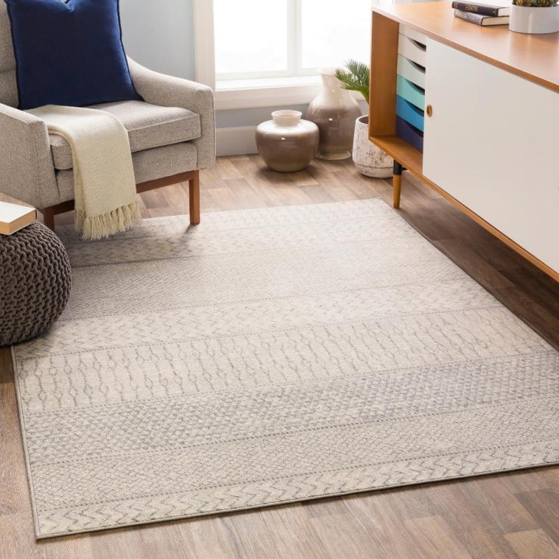 imageLivabliss Hana Modern Moroccan Area Rug67quot SquareSilver GreySilver Grey