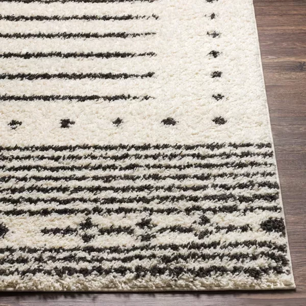 imageArtistic Weavers Shay Striped Shag Area Rug 53quot x 7 CharcoalCream53 x 7