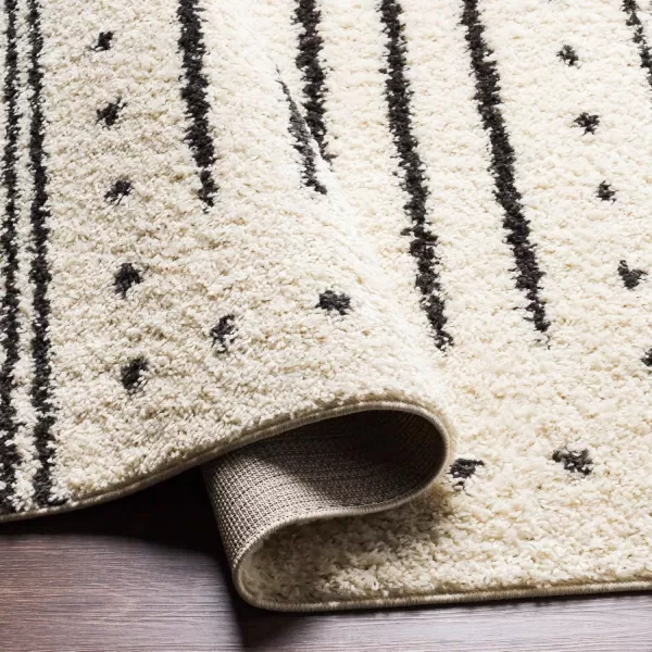 imageArtistic Weavers Shay Striped Shag Area Rug 53quot x 7 CharcoalCream53 x 7