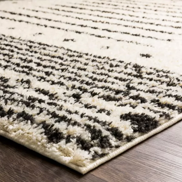 imageArtistic Weavers Shay Striped Shag Area Rug 53quot x 7 CharcoalCream53 x 7