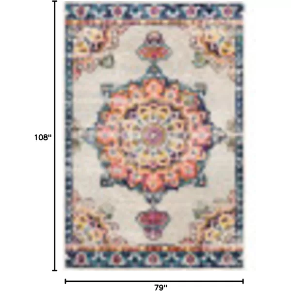 imageLivabliss Alyssia Vintage Medallion Area Rug710quot x 103quot OrangeOrange