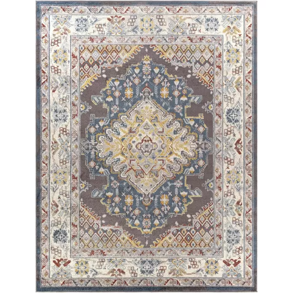 imageLivabliss Anja Oriental Medallion Area Rug710quot x 103quotTaupeDark Brown