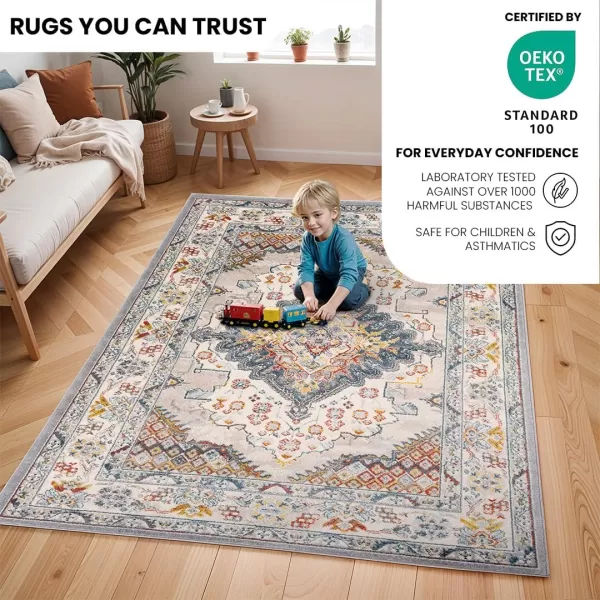 imageLivabliss Anja Oriental Medallion Area Rug710quot x 103quotTaupeGrey