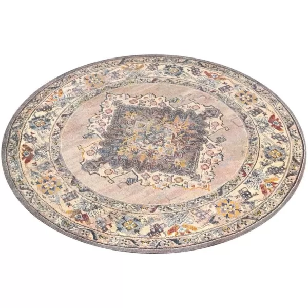 imageLivabliss Anja Oriental Medallion Area Rug710quot x 103quotTaupeGrey