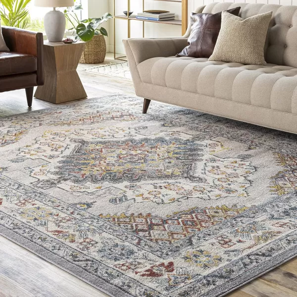 imageLivabliss Anja Oriental Medallion Area Rug710quot x 103quotTaupeGrey