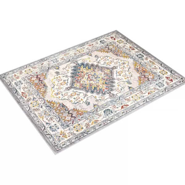 imageLivabliss Anja Oriental Medallion Area Rug710quot x 103quotTaupeGrey