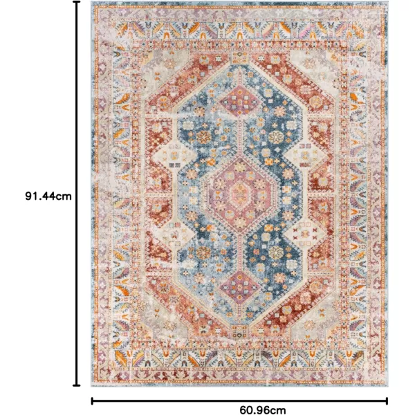 imageLivabliss Brogan Vintage Rustic Area Rug710quot x 103quotIvoryBlueRust