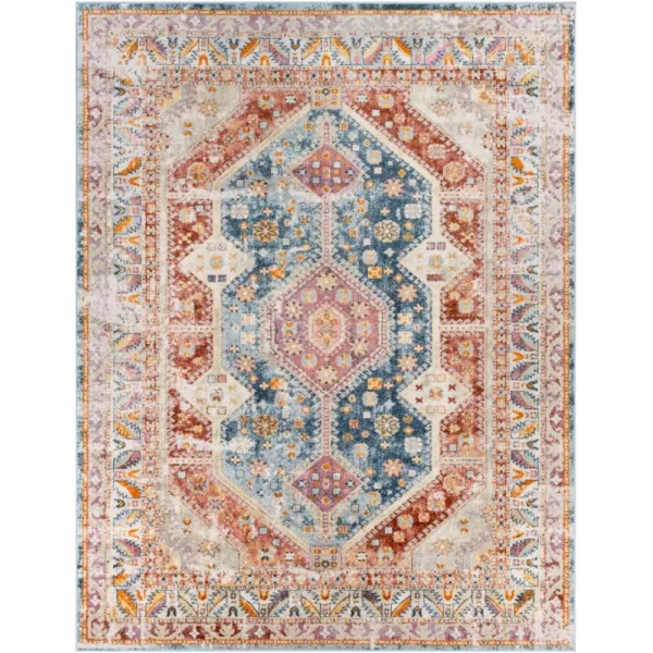 imageLivabliss Brogan Vintage Rustic Area Rug710quot x 103quotIvoryBlueRust