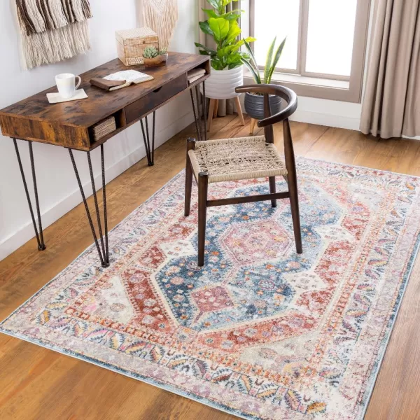 imageLivabliss Brogan Vintage Rustic Area Rug710quot x 103quotIvoryBlueRust