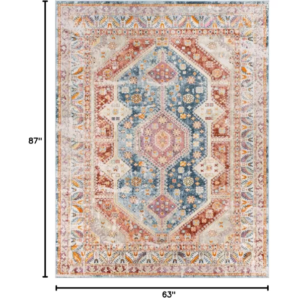 imageLivabliss Brogan Vintage Rustic Area Rug710quot x 103quotIvoryBlueRust