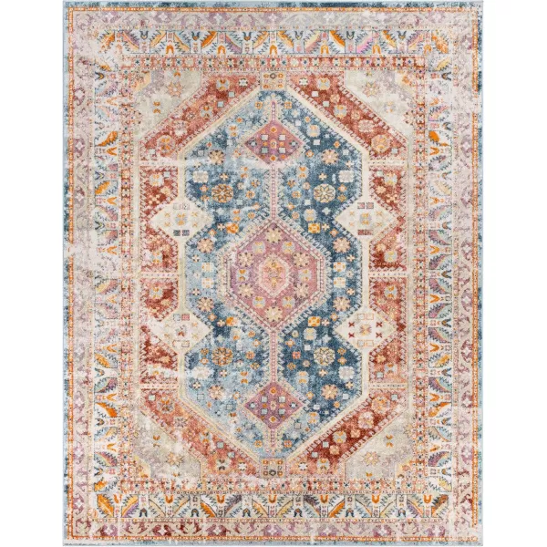 imageLivabliss Brogan Vintage Rustic Area Rug710quot x 103quotIvoryBlueRust