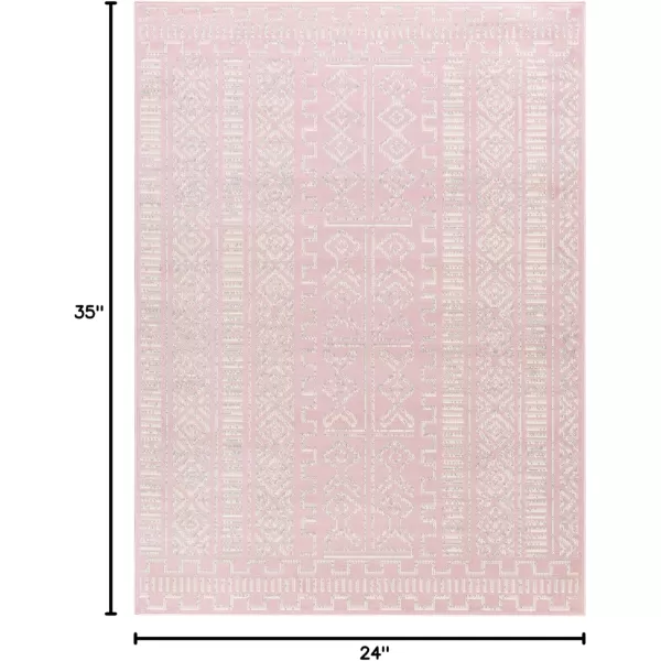 imageLivabliss Dianne Global Tribal Area Rug710quot x 102quotPale PinkCreamPale Pink  Cream