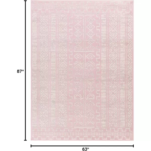 imageLivabliss Dianne Global Tribal Area Rug710quot x 102quotPale PinkCreamPale Pink  Cream