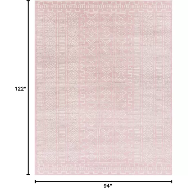 imageLivabliss Dianne Global Tribal Area Rug710quot x 102quotPale PinkCreamPale Pink  Cream