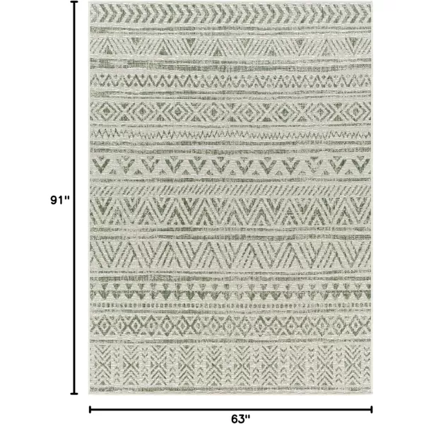 imageLivabliss Eagean Global Tribal Outdoor Area Rug53quot x 77quot GreenGreen