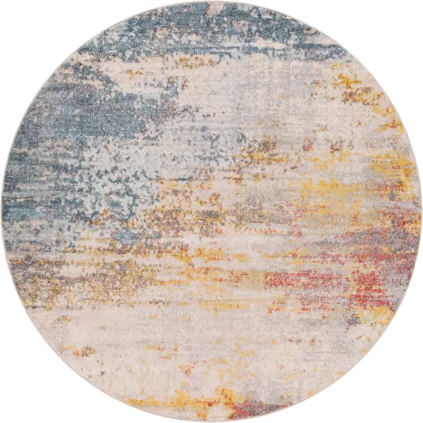 imageLivabliss Gaillard Modern Abstract Area Rug52quot x 7Sky BlueMustardSky BlueMustard