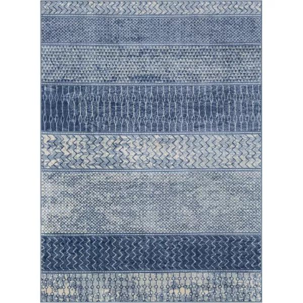 imageLivabliss Hana Modern Moroccan Area Rug67quot SquareSilver GreyBright Blue