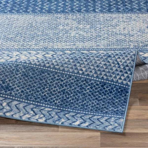 imageLivabliss Hana Modern Moroccan Area Rug67quot SquareSilver GreyBright Blue