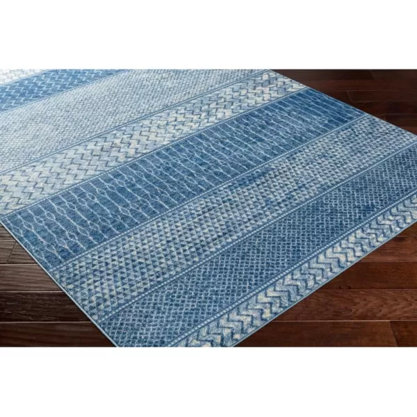 imageLivabliss Hana Modern Moroccan Area Rug67quot SquareSilver GreyBright Blue