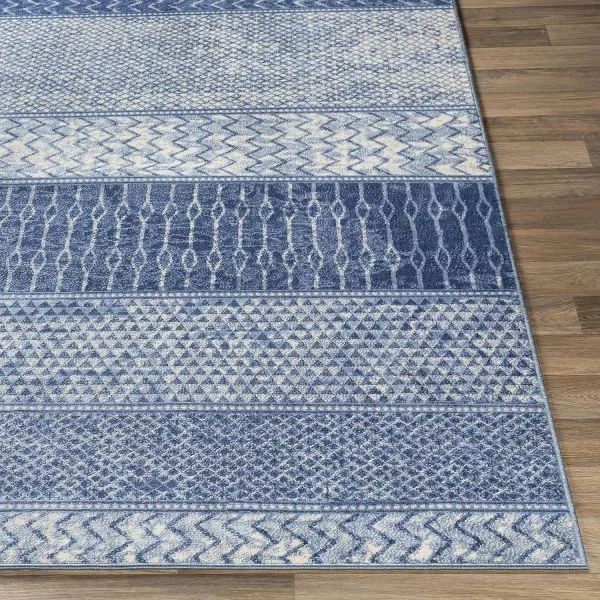 imageLivabliss Hana Modern Moroccan Area Rug67quot SquareSilver GreyBright Blue