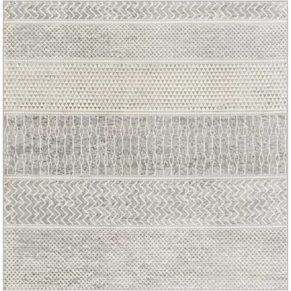 imageLivabliss Hana Modern Moroccan Area Rug67quot SquareSilver GreyMedium Grey