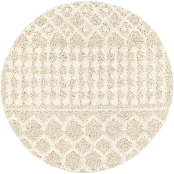 imageLivabliss Hapsburg Moroccan Shag Area Rug 67quot Square BeigeBeige