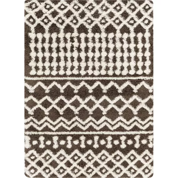 imageLivabliss Hapsburg Moroccan Shag Area Rug 67quot Square BeigeDark Brown