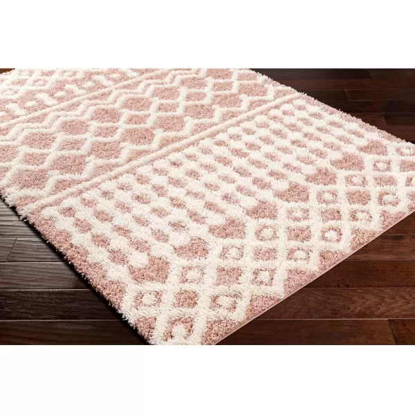 imageLivabliss Hapsburg Moroccan Shag Area Rug 67quot Square BeigeDusty Pink